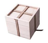 SOLUSTRE Tea Cup Packaging Box Crafted from Paulownia Wood with Khaki Cotton Interior, Suitable for Gift Storage and Display