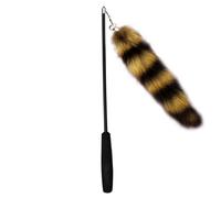 SOLUSTRE Telescopic Interactive Cat Wand for Indoor Cats, Brown Leather Material, for Playing Together and Bonding with Pets at Home