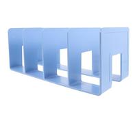 SOLUSTRE Thickened 4-Grid Acrylic Bookend Multi-Function Desktop Book Organizer for Study Supplies and Heavy Books Storage, Blue