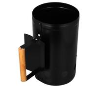 SOLUSTRE Thickened Charcoal Bucket Fire Starter Barrel with Six-air Inlets and Heat-resistant Wooden Handle Steel Ignition Chimney for Outdoor Bbq Grills and Camping Safe Random Color