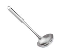 SOLUSTRE Thickened Stainless Steel Soup Ladle Long Handle Heat Resistant Cooking Utensil Heavy Duty Kitchen Tool with Comfortable Grip for Everyday Use