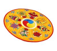 SOLUSTRE Tibetan Bowl Holder Pad - 5.1 Inch Yellow Fabric Cushion with Simple Embroidery for Sound Bowl Meditation and Spiritual Practice