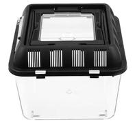 SOLUSTRE Tortoise Breeding Tank with Handle Reptile Feeding Box Black Transport Case for Turtle Storage and Animal Breeding Suitable for Travel and Pet Supplies