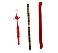 SOLUSTRE Traditional Bamboo Flute for Adults and Beginners with Finely Polished Holes, Chinese Style Musical Instrument Featuring round Opening and Chinese Knot Accessory, Practical