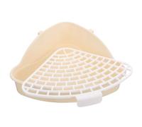 SOLUSTRE Triangle Plastic Pet Toilet for Small Animals Corner Training | White Finish, Detachable Design, Splash-proof Edge, Portable Shape for Home Bathroom Use