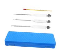 SOLUSTRE Triple Scale Hydrometer Set with 3 Small Plastic Tubes for Home Winemaking and Brewing, Alcohol Content Tester with Foam-Lined Case, Precision Meter for Spirits and Wine