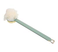 SOLUSTRE Two-in-one Improving with Shower Mesh and Fine Handle Brush for Exfoliating Elasticity Skin Body Brush Suitable for Back and Body Bathing