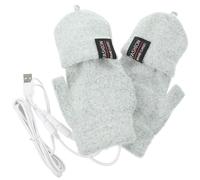 SOLUSTRE USB Heated Winter Gloves Half Finger Knit Electric Thermal Gloves Full Finger Conversion for Work and Gaming, Rechargeable Hand Warmers, 1 Pair