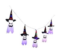 SOLUSTRE USB Powered Halloween LED String Lights Ghost Curtain Design Fabric Ornaments for Indoor Festive Decoration for Horror Parties and Themed Bars Easy to Hang Windows Railings Walls