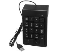 SOLUSTRE USB Wired 19 Keys Numeric Keypad Number Pad Portable Plastic Keyboard Saves Desktop Space for Finance Banking Industries Black