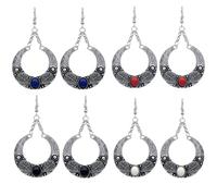 SOLUSTRE Vintage Bohemian Drop Earrings for Ladies, Blue Alloy Material with Attractive Ethnic Style Design, Statement Jewelry for Public Relations Plan or Employee Benefits