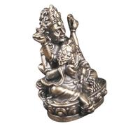 SOLUSTRE Vintage Brass Buddha Statue Desktop Figurine Wealth Craft Ornament for Home Decor Elegant Feng Shui Sculpture Bringing Luck and Prosperity