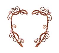 SOLUSTRE Vintage Clip Ear Cuff Earrings for Women Fairy Style Non-pierced Wrap Ear Jewelry Easy to Wear Cosplay Accessory Charming Retro Floral Design