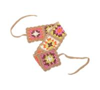 SOLUSTRE Vintage Crochet Hair Bandana for Women Elegant Floral Knitted Headscarf Fashionable Autumn Headwrap Comfortable All-season Accessory for Parties and Daily Wear