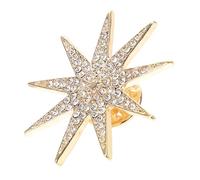 SOLUSTRE Vintage Star Brooch Pin Alloy Rhinestone Lapel Pin for Women Fashion Brooch Dress Accessories Classic Retro Style Elegant Jewelry