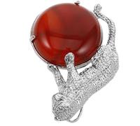 SOLUSTRE Vintage Suitable for Men and Women Accessories Leopard Charm Pendant with Natural Stone Bead and Metal Material, Stylish Punk Inspired Design for Jewelry Making
