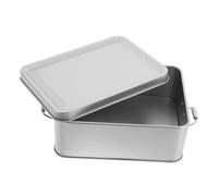 SOLUSTRE Vintage Tin Canister Metal Storage Box with Lid Airtight Retro Candy Cookie Container for Kitchen Pantry Organization Medium Silver Tin for Sweets Biscuits and Festive Gift