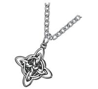 SOLUSTRE Vintage Witches Knot Necklace for Men and Women Steel Neck Chain with Endless Love Pendant Stylish Jewelry Symbolizing Loyalty and Faith