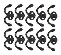 SOLUSTRE Wall Mounted Hooks and Antique Finish 10pcs Black Iron Metal Hooks with Vintage Charm Practical Storage Solution for Bathroom, Kitchen, Bedroom, Or Home Organization