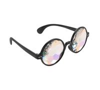 SOLUSTRE Wear-resistant Kaleidoscope Glasses for Parties Mosaic Glass Lens Fun Rave Accessory Stylish Black Frame Photo Prop for Adults