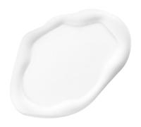 SOLUSTRE White Irregular Cloud Shape Plaster Jewelry Dish Storage Tray Easy to Clean Unique Highly Artistic Tray for Table and Bedroom