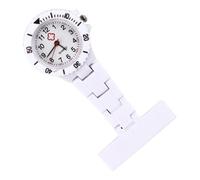 SOLUSTRE White Nurse Fob Watch for Women Medical Professionals Lightweight Pocket Clip Arabic Numerals for Nursing Students and Healthcare Staff