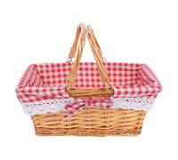 SOLUSTRE Wicker Bread Basket: Rectangular Willow Woven Storage Bins Container Organizer Box Tabletop Food Serving Tray for Kitchen Fruit Snacks and Sundries