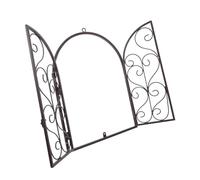 SOLUSTRE Window Pane Wall Art Rustic Arched Iron Window Frame Wall Decor Weather-resistant Brown Farmhouse Style with Easy Installation for Indoor Spaces and Entryway for Living Room