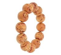 SOLUSTRE Wood Beads Prayer Bracelet Buddhist Prayer Beads Portable Hand-carved Sandalwood Dragon Pattern Wristband for Men and Women Meditation and Daily Wear