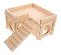 SOLUSTRE Wooden Bearded Dragon Habitat with Climbing Ramp and Basking Platform, Large Reptile Hide Cave Shelter for Desert Terrariums, Single Animal Enclosure Accessory