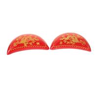 SOLUSTRE Wooden Crescent Divination Cups Taoist Feng Shui for Buddhist Worship Home Decor Peach Wood