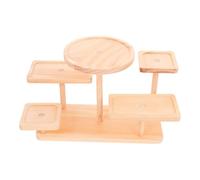 SOLUSTRE Wooden Five-tier Display Shelf Multi-function Stand for Figurines and Cosmetics Space Saving Organizer Suitable for Exhibitions and Living Room Decor