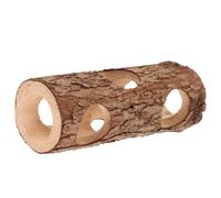 SOLUSTRE Wooden Hamster Tunnel Hideout for Small Animals Featuring Natural Wood Material and Cozy Sleep Environment Suitable for Hamsters, Sugar Gliders, and Guinea Pigs