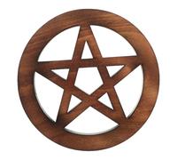 SOLUSTRE Wooden Pentagram Decorative Ornament Retro Artistic Solid Wood Star Centerpiece Versatile Use for Home Bookshelves Ritual Accessories