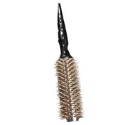 SOLUSTRE Wooden Roller Comb Hair Brush round Brush for Blow Drying and Creating Curly Hairstyles with Nylon Bristle and Aluminum Tube, Suitable the Go Use and Occasion