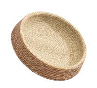 SOLUSTRE Woven round Cat Dog Sleeping Bed Pet Sleeping Bed Lightweight Easy to Move Grass Willow Braided Material Lovely and Funny Appearance round Shaped Comfortable Pet Nest for Small