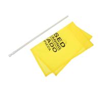 SOLUSTRE Yellow Hanging Safety Sign for Commercial Cleaning Environments, Plastic and Fabric Material with Simple Installation and Warning, for Doorway Use by Housekeeping and Janitorial