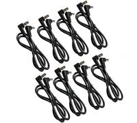 SOLUTEK 12" Guitar Pedal Power Cable Short, Double Right-Angle for Space-Saving Works with 9V/12V/18V Center-Negative 5.5x2.1mm Connections | Shielded Noise-Free Heavy-Duty (RA to RA 12 inch, 8pcs)