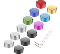 SOLUTEK Metal Buttons Pedal Footswitch Topper with 3 Screws and Rubber Insert Fit Tightly on common 3/8"10mm pedal foot switches 12pcs Pack 8colors