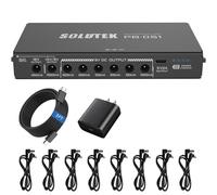 Solutek Rechargeable Guitar Pedal Power Supply 12800 10 Outputs High Current 2000mA 9V 12V 18V 5V for Pedal Board and Other Devices | Convenient, Quiet, Powerful and Compact