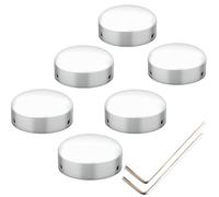 SOLUTEK Solutek Buttons Guitar Pedal Footswitch Toppers Caps - Aluminium w/Protective lining & 3 Screws - Increase Accuracy and Comfort (BIG.SILVER., BIG V1 for 3/8" 10mm Switch)