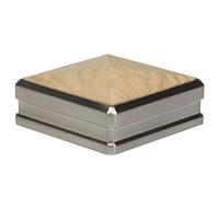 Solution Full Newel Cap in Oak & Brushed Nickel, Fits 90mm Newel Post, Includes Screws
