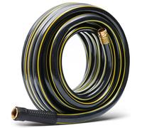 Solution4Patio Homes Garden Hose No Kink 3/4 in. x 25 ft. Black Water Hose, No Leaking, Heavy Duty, High Water Pressure, Male/Female Brass Fittings 12 Year Warranty #G-H165B09, No DOP, ECO-Friendly