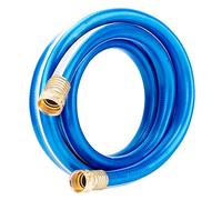 Solution4Patio Short Leader Garden Hose 3/4 in. x 3 ft. -Kink free, No Leaking, Both Female Brass/Aluminum Fittings -Heavy Duty Durable Flexible Lightweight Water Pipe for Household & Commercial -Blue