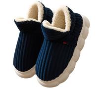 Solutra Cloud Slippers Women Men, Unisex Winter Warm Fluffy Slippers, Sunmoine Cloud Slippers Non-Slip Thick Sole Cozy Home Slippers (B Navy,7/8 UK)