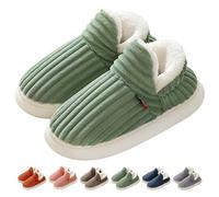 Solutra Cloud Slippers Women Men, Unisex Winter Warm Fluffy Slippers, Sunmoine Cloud Slippers Non-Slip Thick Sole Cozy Home Slippers (A Green,4/5 UK)