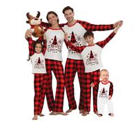 Solutra Family Christmas Pyjamas Set, Matching Christmas Pjs Xmas Nightwear, Plaid Christmas Pajamas for Family Mens Womens Adults Kids Baby (XL, Men)