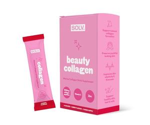 Solv Liquid 8000mg Marine Collagen Peptide Beauty Supplement Gel 14x15ml Sachets High Strength Great Tasting VIT C Biotin. for Skin, Hair, Nails. Firmness, Elasticity Menopause Support (Cherry)