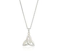 Solvar Celtic Weave & Trinity Knot Necklace Silver Irish Made