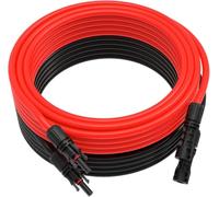 Solvazcable Solar Panel Extension Cable with Waterproof Female and Male Connectors - 4mm²/6mm² Solar Cable 3m/5m/10m/15m, for Solar Panels Photovoltaic Systems (Red + Black) (4mm²/10m)
